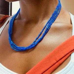 Blue beaded necklace